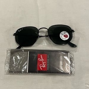 Black Rayban Hexagonal Lens Brand New